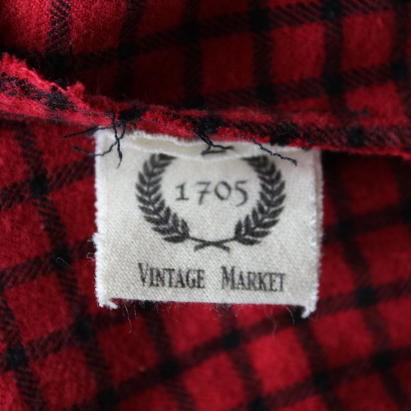 Red/Black Plaid Button Front Boyfriend Apron ~OS~ - Picture 8 of 9